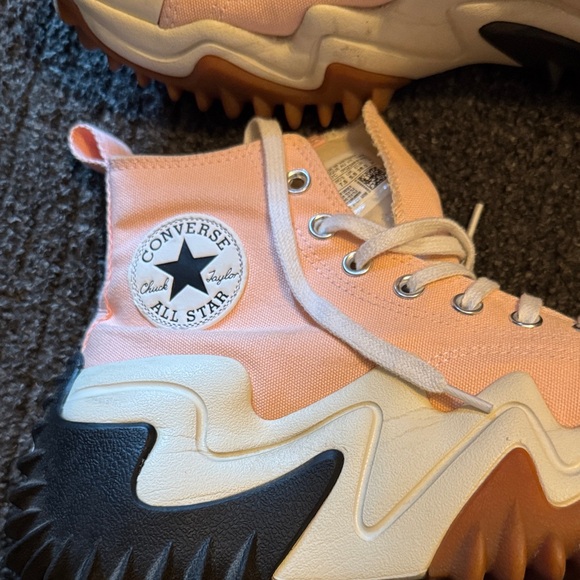 Converse Pink High-Top Sneakers with Zigzag Sole - Picture 2 of 5